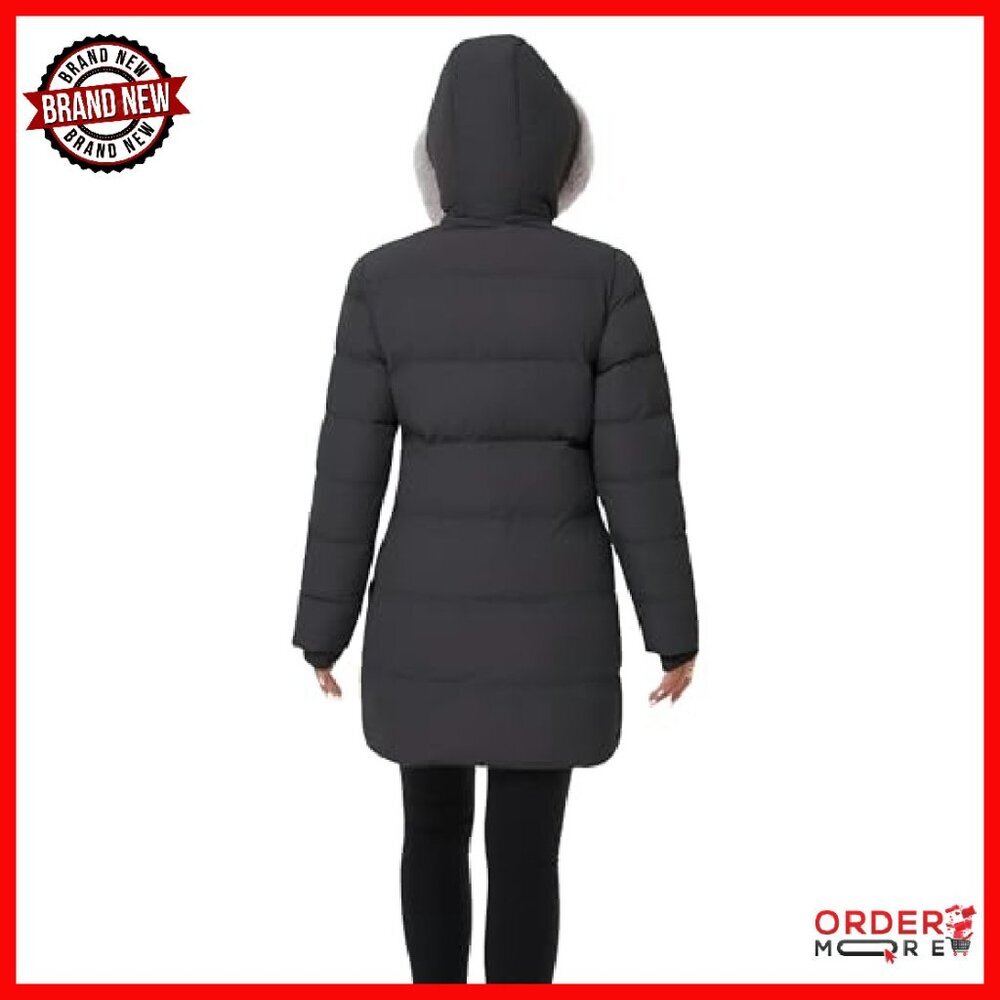 Women's Winter Puffer Coat with Removable Hood, Thick Insulation - Picture 5 of 8